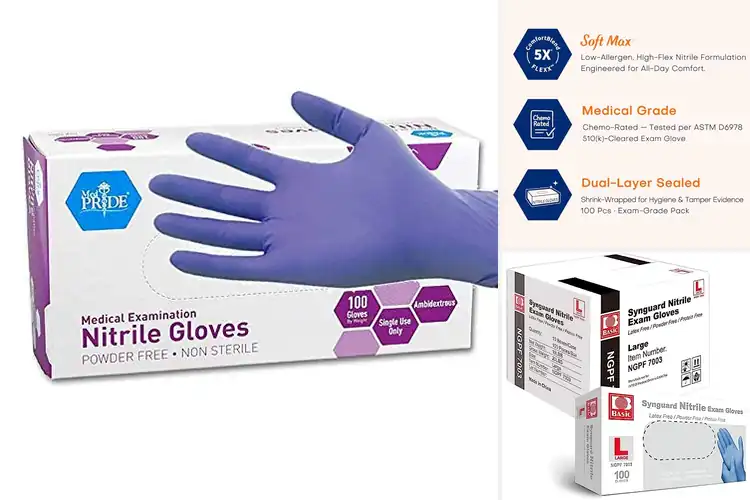 Detailed view of 10 Best Large Nitrile Gloves for Ultimate Comfort & Protection