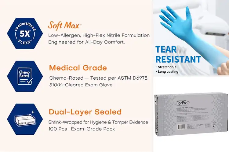 Detailed view of 10 Best Latex-Free Nitrile Gloves: Safe & Comfy