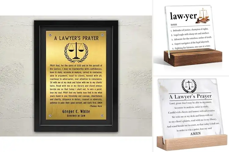 Detailed view of 3 Best Law Students Accomplishments Plaques: Honor Success
