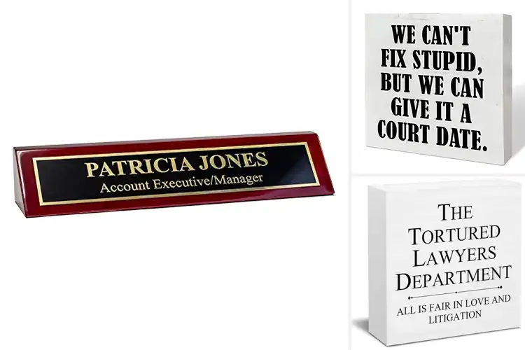 Detailed view of 10 Best Lawyer Desk Signs for a Stylish Office