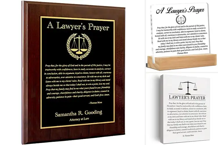 Detailed view of 10 Best Lawyers Prayer Plaques for Daily Inspiration