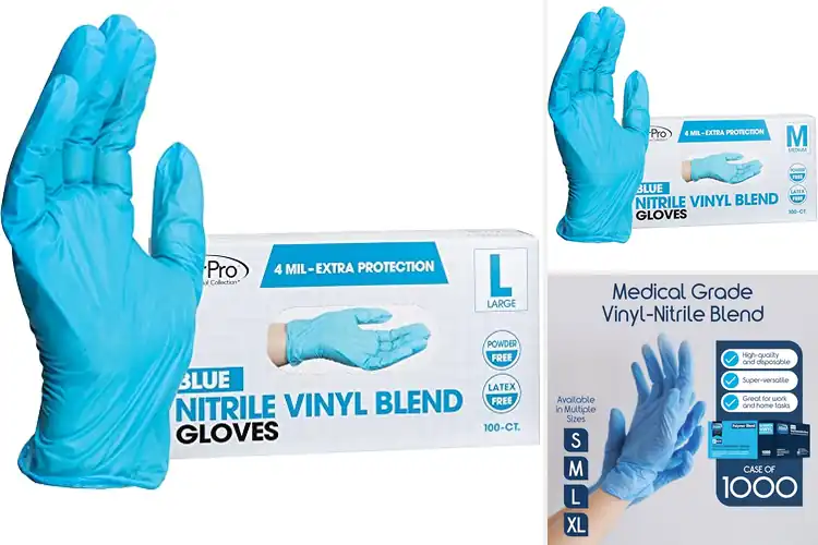 Detailed view of 10 Best Disposable Nitrile-Vinyl Blend Gloves for Projects