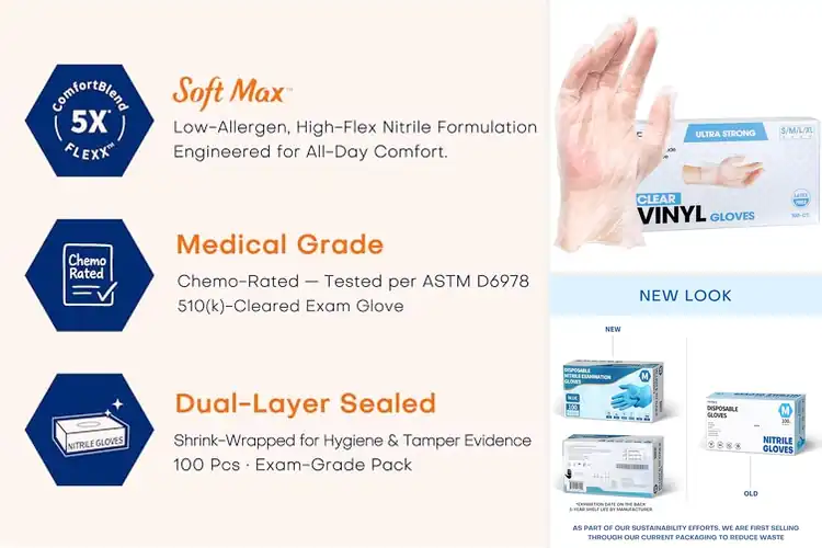 Detailed view of 10 Best Powder-Free Disposable Gloves: Find Your Fit