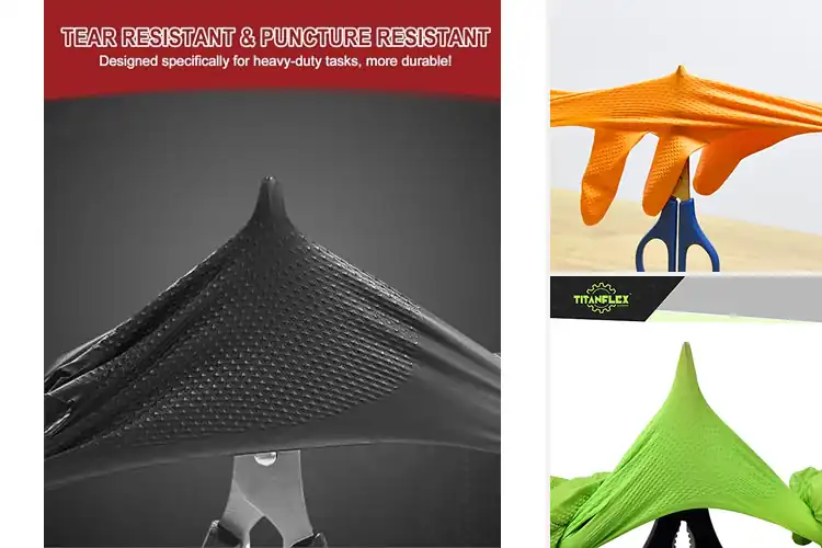 Detailed view of 10 Best Textured Grip Nitrile Gloves – Comfortable Grip