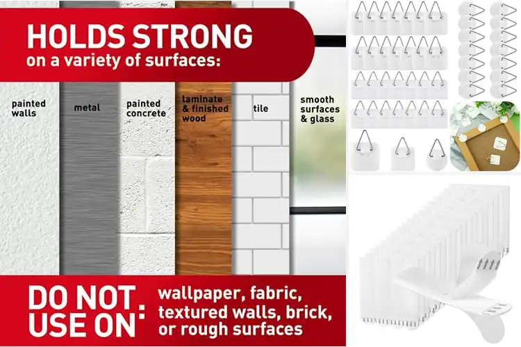 Detailed view of 10 Best Adhesive Picture Hangers for Bathroom Towels & Mirrors