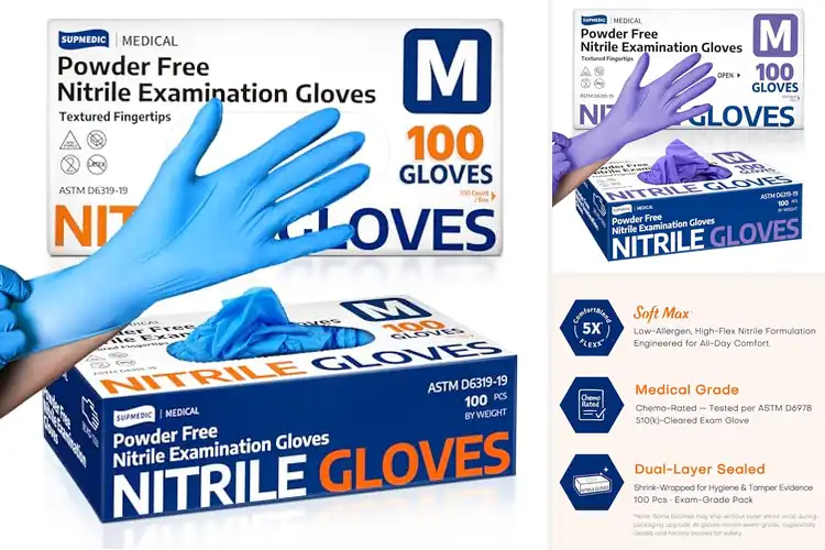 Detailed view of 10 Best Disposable Medical Nitrile Gloves for Messy Prep