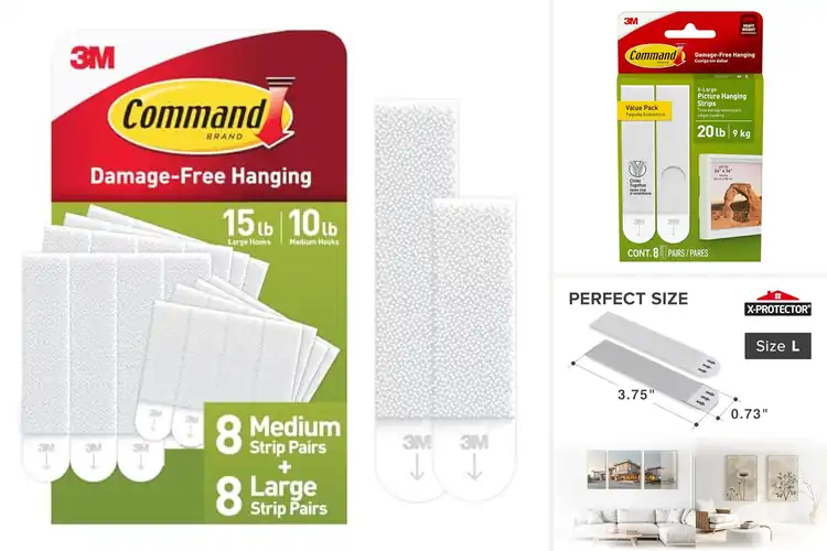 Detailed view of 10 Best Low-Damage Hanging Strips: Hassle-Free Wall Decor