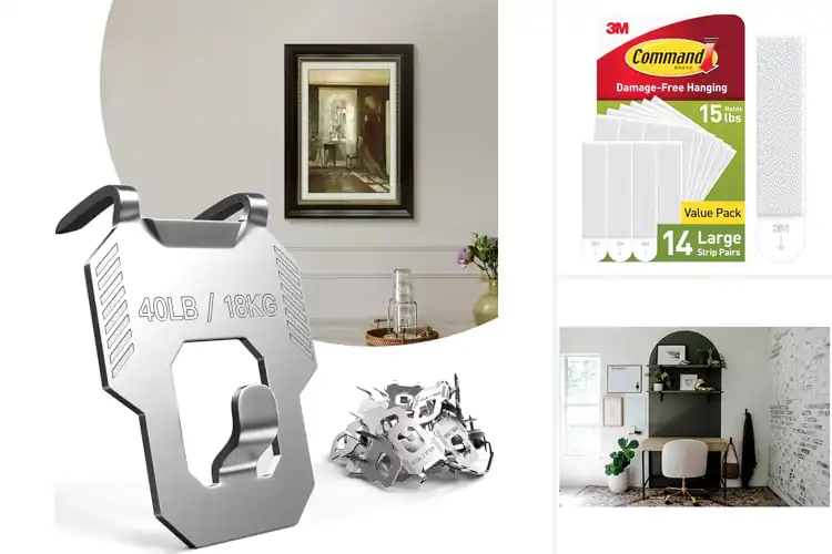 Detailed view of 10 Best No Tools Picture Hangers: Hang Up to 45 lbs Easily