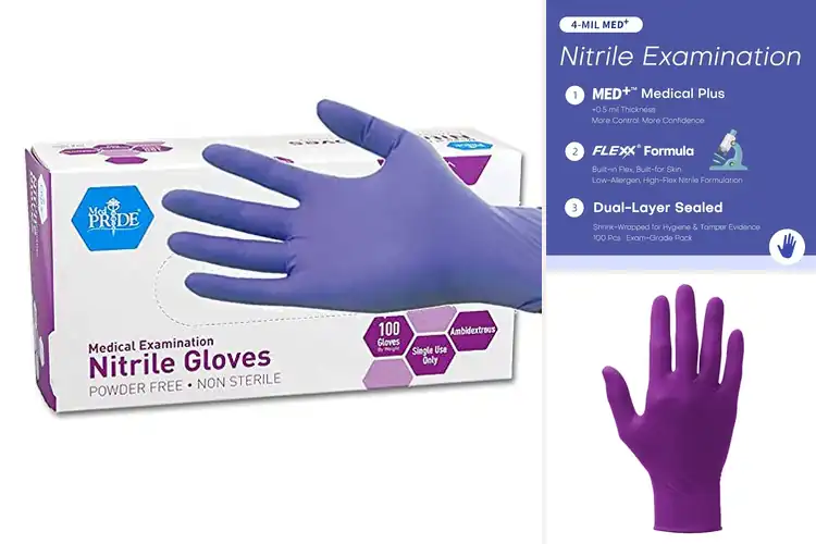 Detailed view of Best Ambidextrous Nitrile Gloves Pack