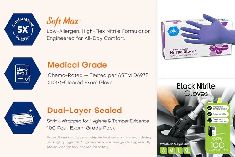 Detailed view of Best Nitrile Disposable Gloves