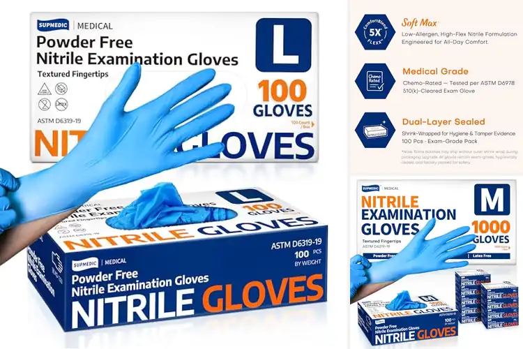 Detailed view of Best Supmedic Nitrile Gloves