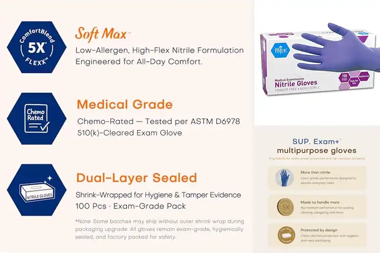 Detailed view of Best Exam Gloves Powder Free: Smooth Grip, Strong Protection
